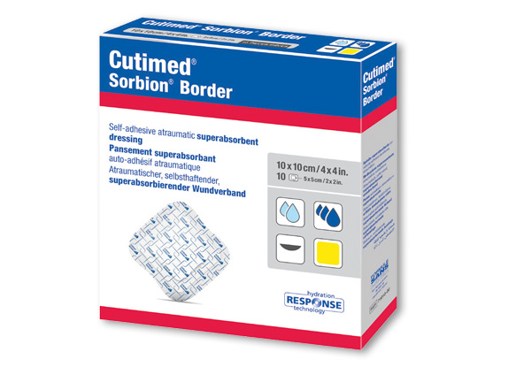 Image showing a packshot of Cutimed® Sorbion® Border. Image showing a packshot of Cutimed® Sorbion® Border.